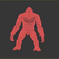 Giant Gorilla Character With Muscular Body Open Mouth And Sharp Teeth Standing Pose