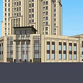 Tall Modern Classical Tower Building With Detailed Facade And Base Structure 3d model