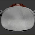Creative Mushroom Shaped 3D Model With White Top Red Body And Silver Ring Structure