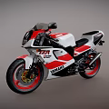 YAMAHA YZR 750 Sport Racing Motorcycle With White Red Body Black Seat And Red Rims