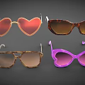 Various Stylish Sunglasses Featuring Heart Butterfly Square Shapes And Colorful Lenses
