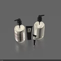 Daily Cleaning Products White Bottles with Black Pumps and Small Black Boxes White Labels