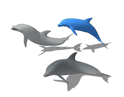 Modern dolphin animal ocean 3d model Modern dolphin animal ocean 3d model