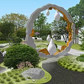 Beautiful Courtyard Garden Landscape Design With Winding Paths Diverse Plants And Water Features
