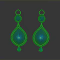 Elegant Blue Gemstone Teardrop Earrings With Diamond Inlaid Silver Setting