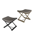 Modern Sofa Stools With Black And Gold Metal Frames And Upholstered Seats