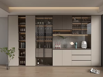 Modern household wine cabinet 3d model