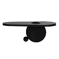 Modern Minimalist Black Solid Wood Dining Table With Unique Irregular Tabletop And Artistic Circular Base