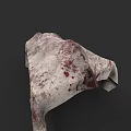 Game Movie Character Worn Cloak With Bloodstains On Gray White Fabric