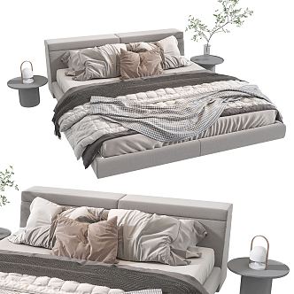 Modern Double Bed 3d model