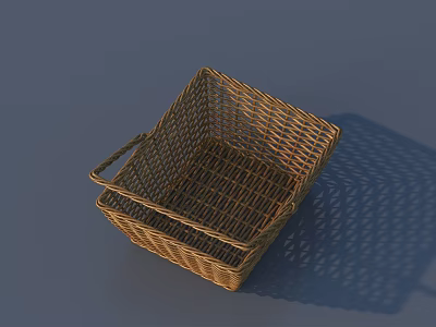 Square Woven Storage Basket With Handle For Home Organization And Daily Use 3d model