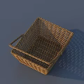 Square Woven Storage Basket With Handle For Home Organization And Daily Use
