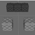POLIFORM Sofa Stool Fabric Stool 3d model