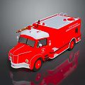 Red San Francisco Fire Department Truck Model With White Roof And Ladder
