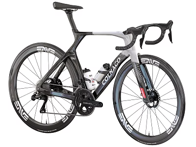 Lightweight Aerodynamic Road Bike In Black White With Carbon Fiber Frame And Drop Handlebars 3d model