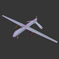 White Drone Aircraft With Long Wings Fuselage And Landing Gear Against Dark Background