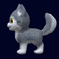 Cute Little Wolf Toy With Gray And White Fur And Yellow Eyes