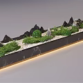 Miniature Garden Landscape With Rock Formations Green Plants And Mossy Pathway