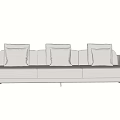 Modern three-seat sofa multiplayer sofa 3d model