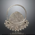 Exquisite Silver Handbag Accessory Featuring Traditional Floral Pattern And Pearl Details