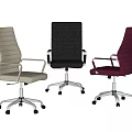 Modern Office Chairs in White Black Red with Armrests and Swivel Wheels