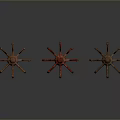 Modern Wooden Coat Racks With Red And Brown Finish And Unique Base Design