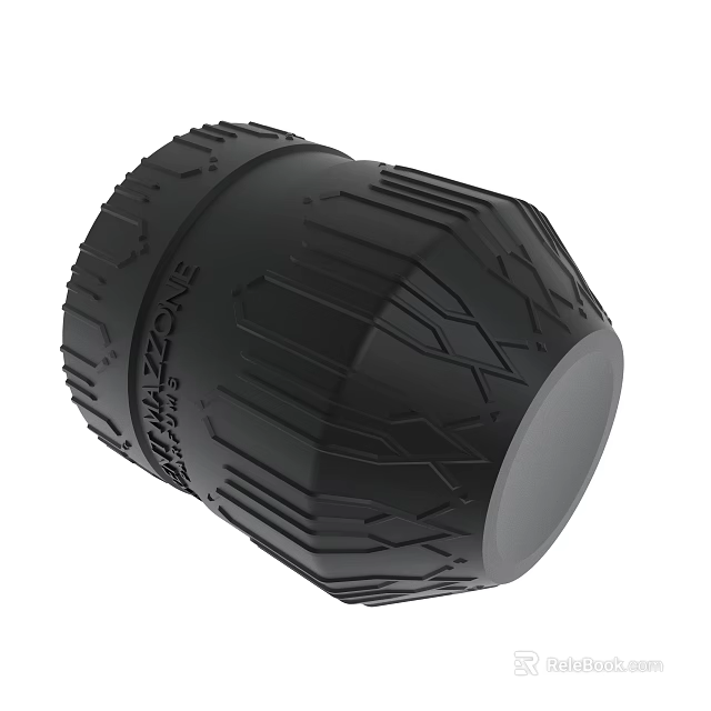 Black Textured Beach Zone Roller With Grip Design For Outdoor Activities 3d model 