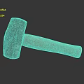Rustic Hardware Tool Hammer with Wooden Handle and Metal Head on Reflective Surface 3d model
