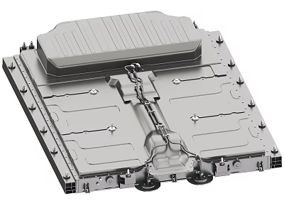Industrial Equipment Metal Platform Structure With Connecting Components And Fixing Devices 3d model