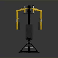 Home Fitness Equipment Seated Chest Press Machine With Black Yellow Frame And Adjustable Seat
