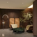 Modern Luxury Clubhouse Interior With Comfortable Sofas Coffee Tables And Pendant Lights