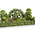 Artfully Trimmed Garden Shrubs Featuring Various Shapes And Floral Accents In Landscape Design