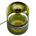 Sleek Green Glass Table Lamp For Modern Home Decor With White Band