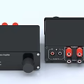 Black Mini Power Amplifier For Entertainment Electronics With Front Knob And Rear Audio Ports