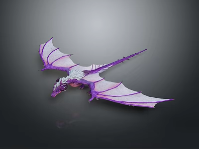 Mythical Purple Dragon Fantasy Game Movie Character With Vibrant Wings And Detailed Design 3d model