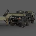Military Green Heavy Duty Flatbed Utility Truck With Multi Axle And Large Cargo Bed