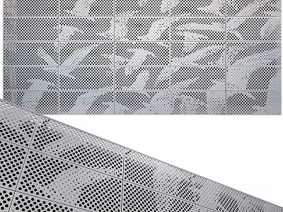 Perforated Metal Decorative Panel With Intricate Leaf Patterns And Modern Design 3d model
