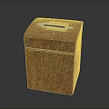 Elegant Solid Wooden Storage Box With Square Design Top Opening And Metal Accent