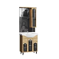Modern Bathroom Vanity Design With Wooden Cabinets White Countertop And Mirror