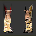 Women's High Heels with Red Yellow Feather Decor White Black Thin Heel Ankle Strap Style