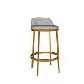 Elegant Modern Bar Stool With Gold Metal Frame And Fabric Upholstered Seat