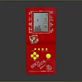 Red Handheld Electronic Game Console With Screen Buttons And Game & Go Logo