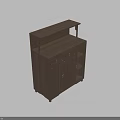 Brown Wooden Entryway Cabinet Sideboard With Drawers Glass Doors And Shelves