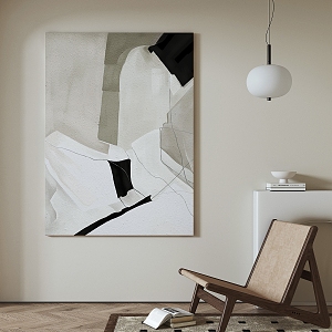 Quiet abstract painting abstract decorative painting 3d model