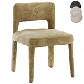 Stylish Beige Velvet Single Chair With Unique Backrest Design And Sturdy Wooden Legs