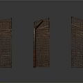 Multiple Brown Metal Grid Scenic Structures With Various Shapes On Dark Background