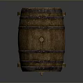 Wooden Barrel With Metal Hoops And Stand For Household Decorative Use