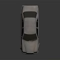 Old Classic Gray Four Door Sedan With Front Grille And Reflective Surface 3d model
