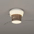 Modern Wooden Ceiling Light With Transparent Blades White Lampshade And Sleek Design