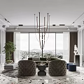 Modern Luxury Living Room Interior With Green Sofa Brown Armchair Marble Wall And Chandelier